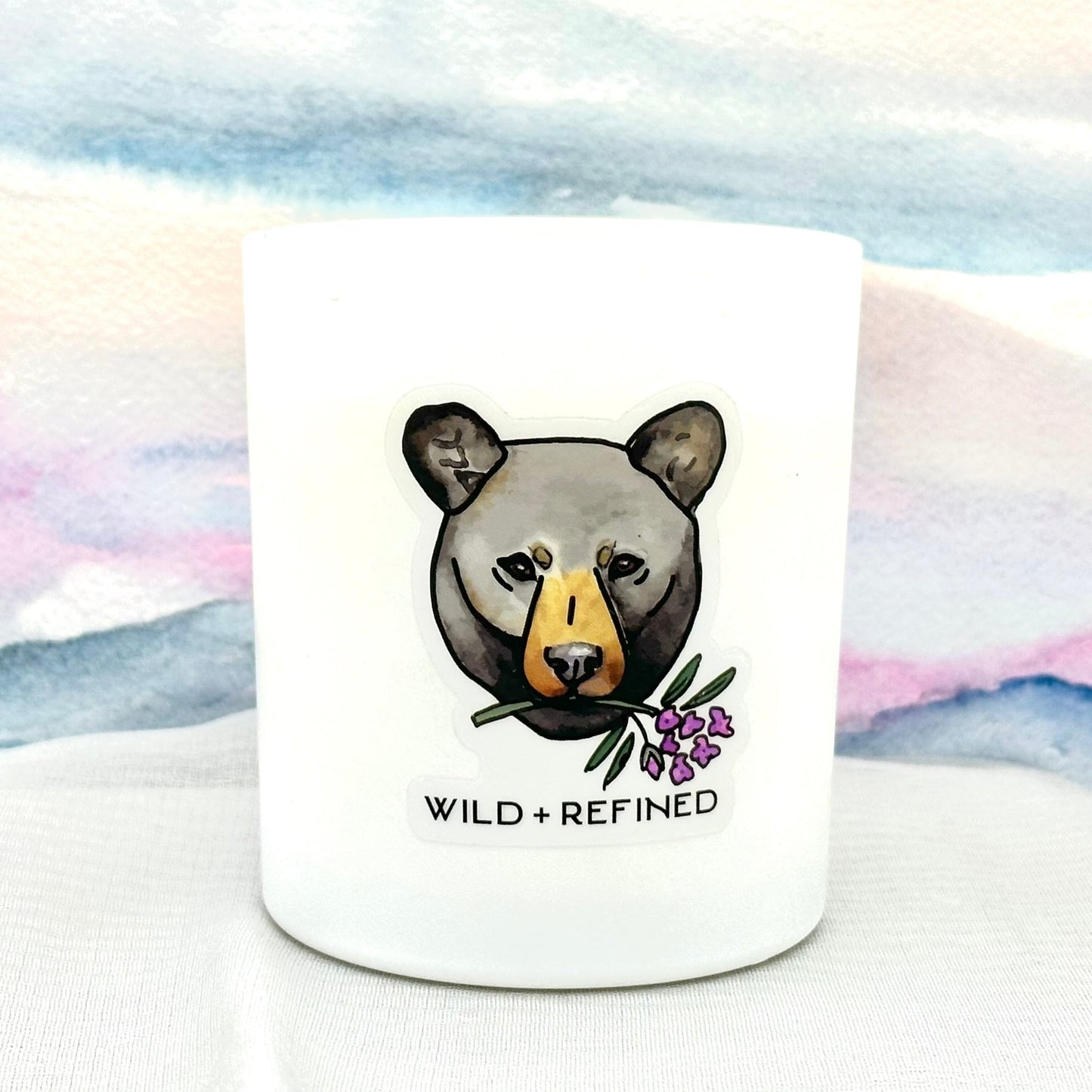ASHEVILLE Candle with The ASHEVILLE Co. Black bear and rhododendron branch and wild + refinded