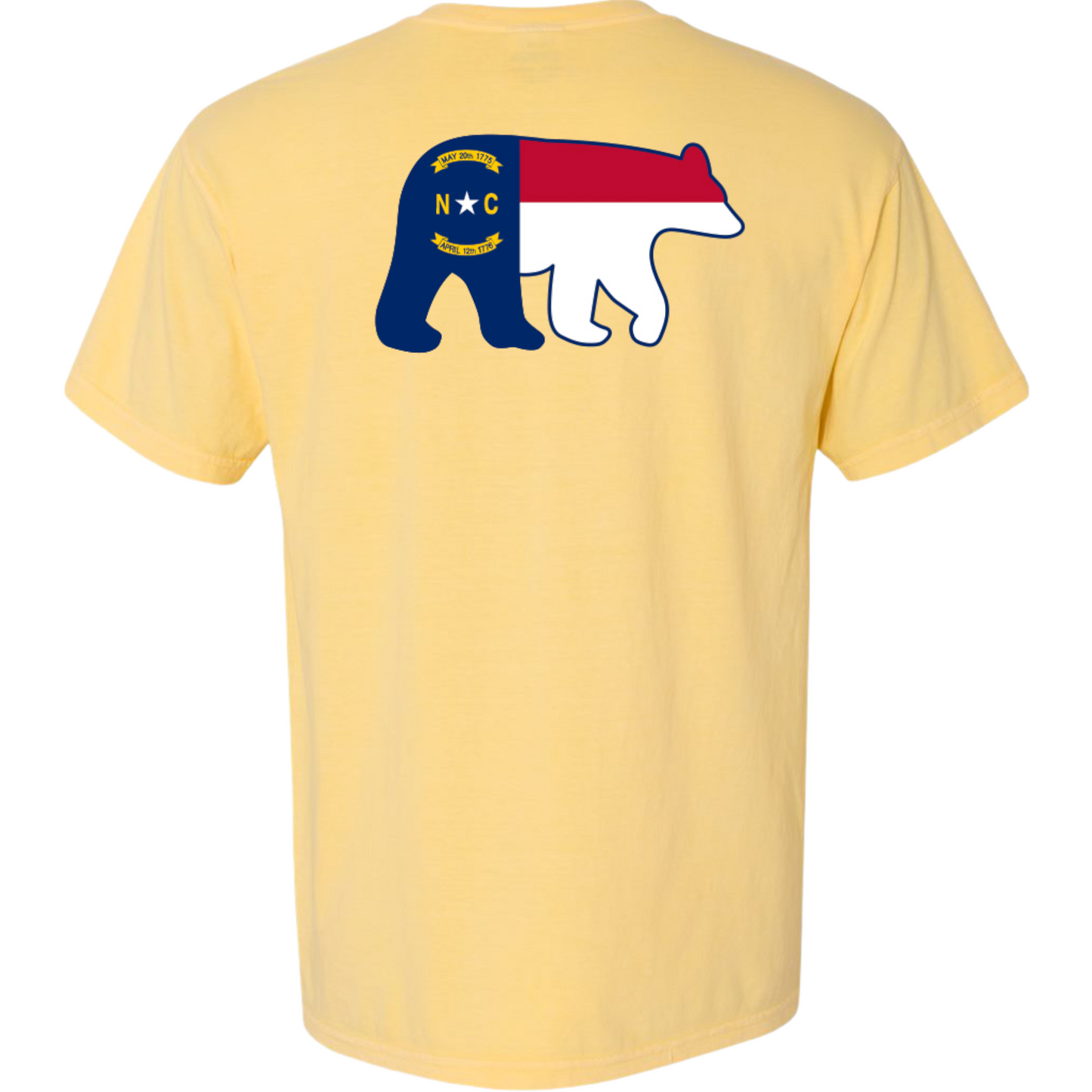 NC Flag Bear T-Shirt Sunshine Yellow - The ASHEVILLE Co. TM