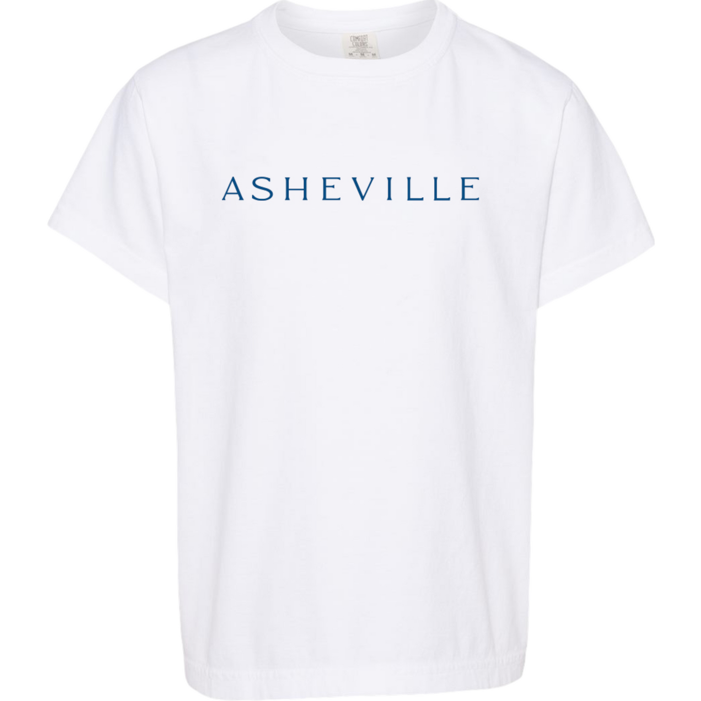 ASHEVILLE Kids Cityscape T-Shirt White & Parkway Blue - The ASHEVILLE Co. TM