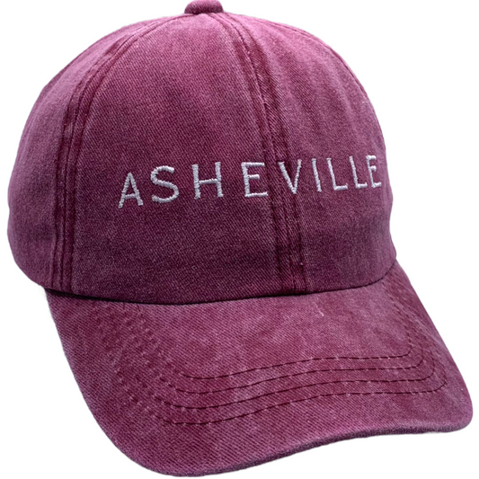 Youth ASHEVILLE Unstructured Dad Baseball Hat in Crimson Red - The ASHEVILLE Co. TM