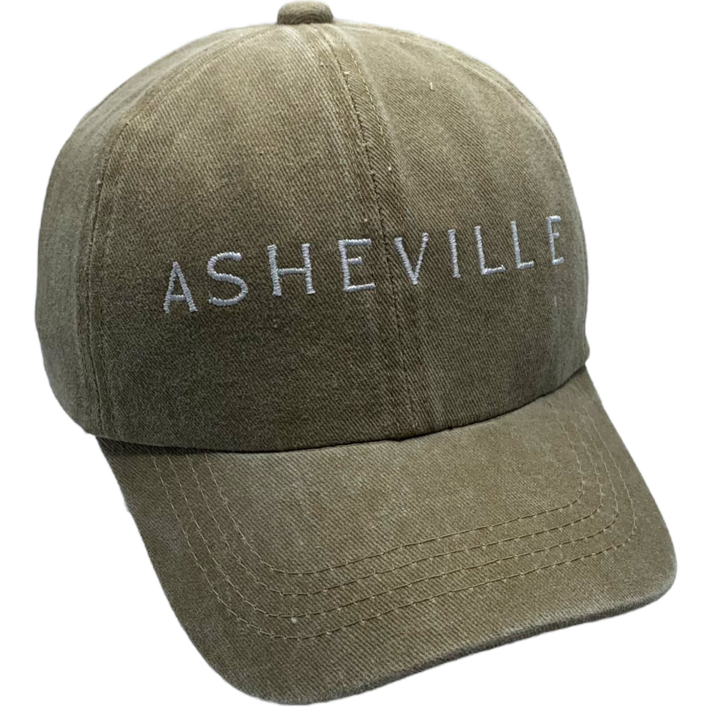 Youth ASHEVILLE Unstructured Dad Baseball Hat in Olive Green - The ASHEVILLE Co. TM