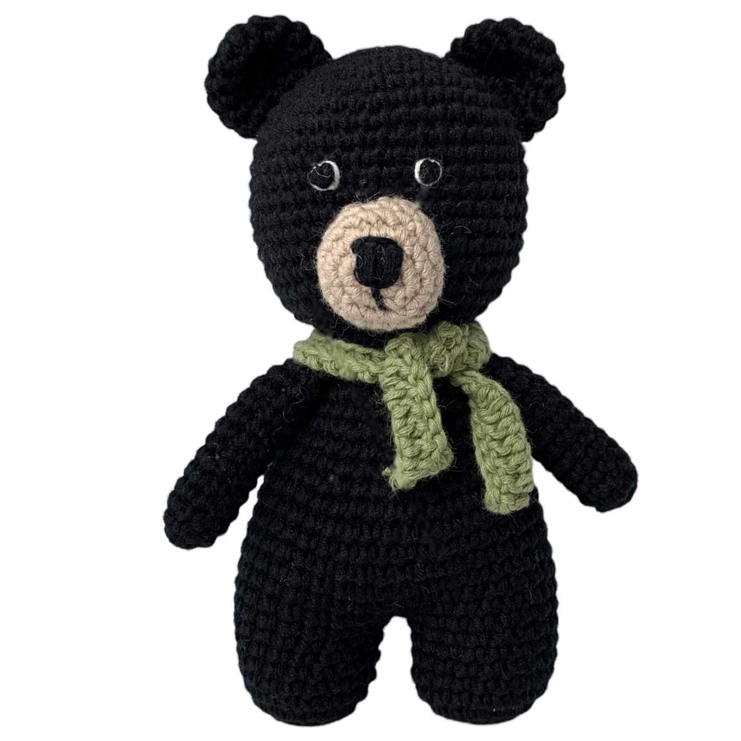 Asheville Cotton Crocheted Woodland Animal Toy: Burton the Black Bear - The ASHEVILLE Co. TM