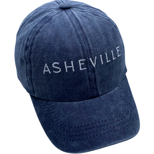 Youth ASHEVILLE Unstructured Dad Baseball Hat in Ridge Blue Color- The ASHEVILLE Co. TM