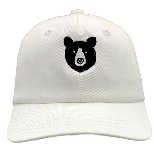 Bear Face ASHEVILLE Youth Baseball Hat White - The ASHEVILLE Co. TM