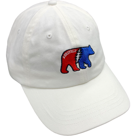 Stanley Bear ASHEVILLE Baseball Hat White - The ASHEVILLE Co. TM