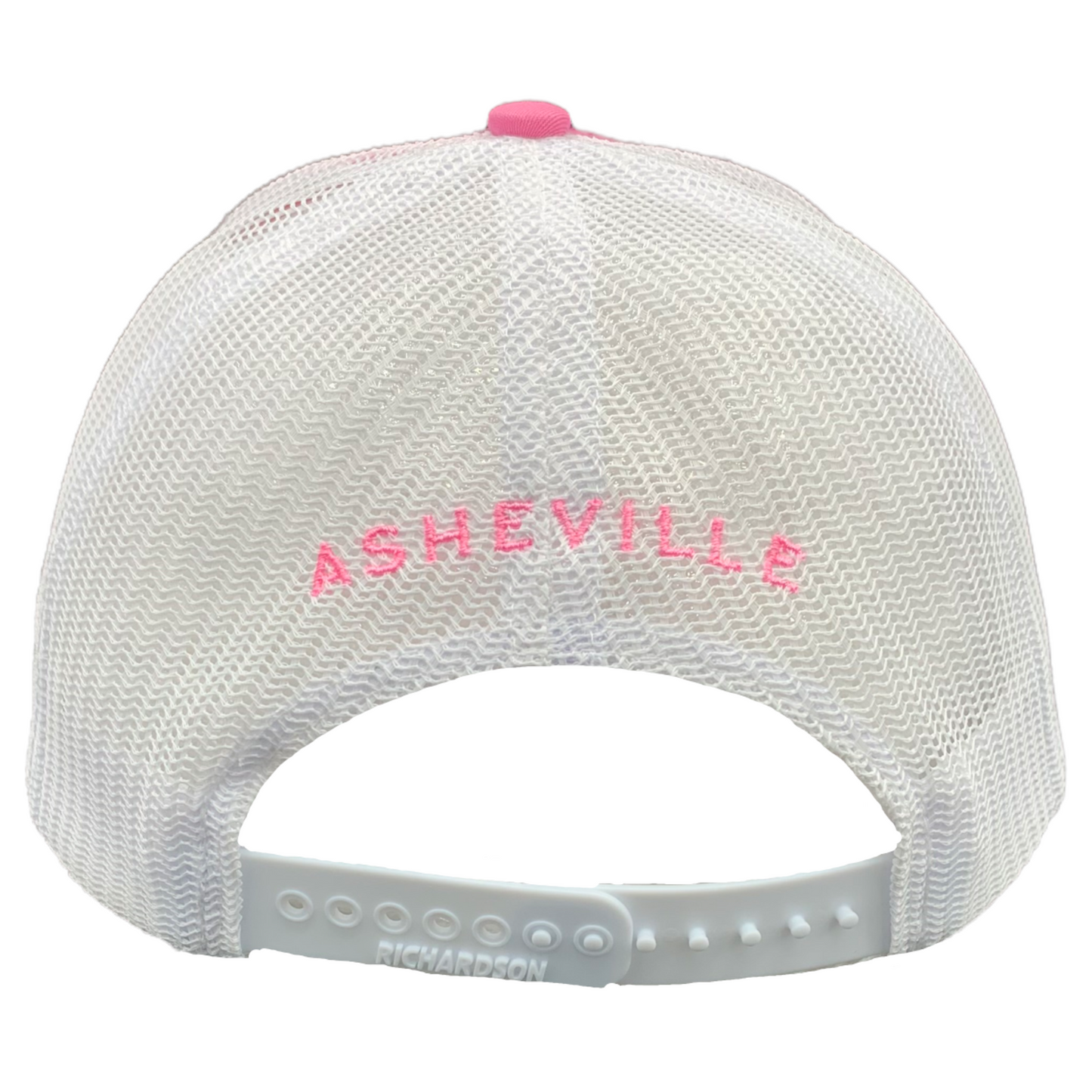 Burton Leather Patch Trucker Baseball Hat Hot Pink and White - The ASHEVILLE Co. TM