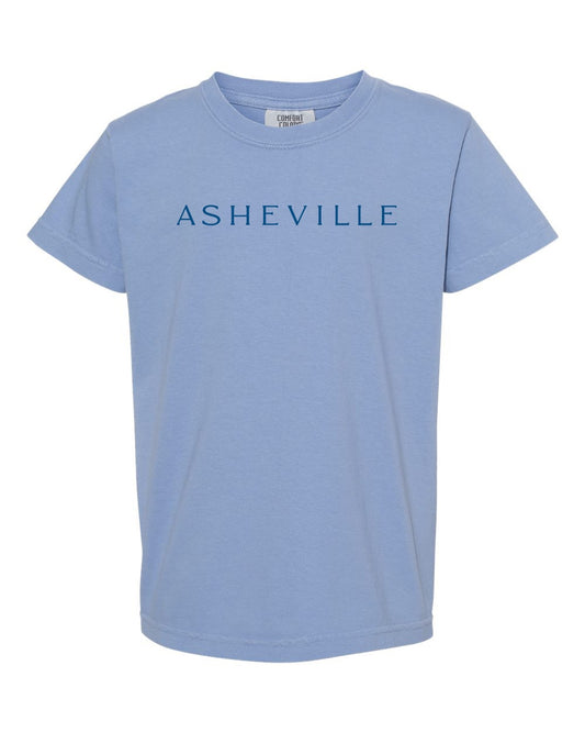 Kids NC Flag Bear T-Shirt Washed Denim - The ASHEVILLE Co. TM