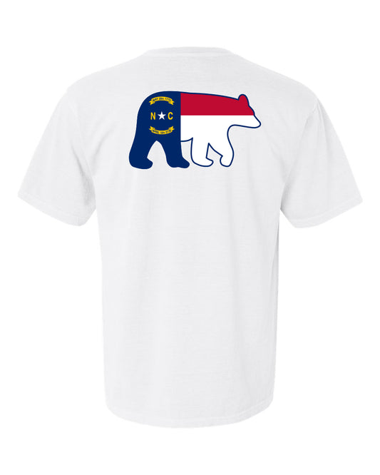 NC Flag Bear T-Shirt Classic White - The ASHEVILLE Co. TM