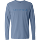 ASHEVILLE Cityscape Long Sleeved T-Shirt in Blue Jean & Parkway Blue - The ASHEVILLE Co. TM