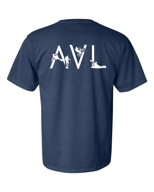 AVL Adventure  T-Shirt Twilight/True Blue - The ASHEVILLE Co. TM